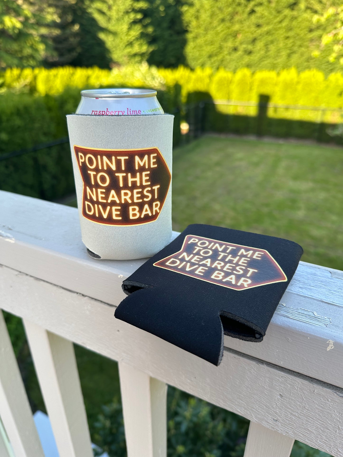 Point Me To The Nearest Dive Bar Can Cooler | Western Beer Koozie