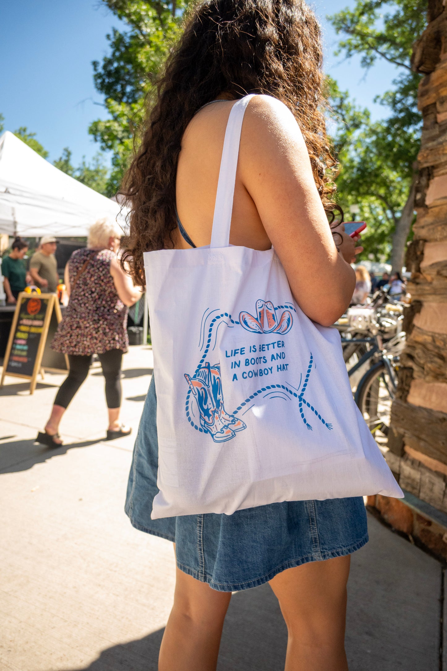 Boots and hat tote bag | Western tote bag | tote bag | book bag