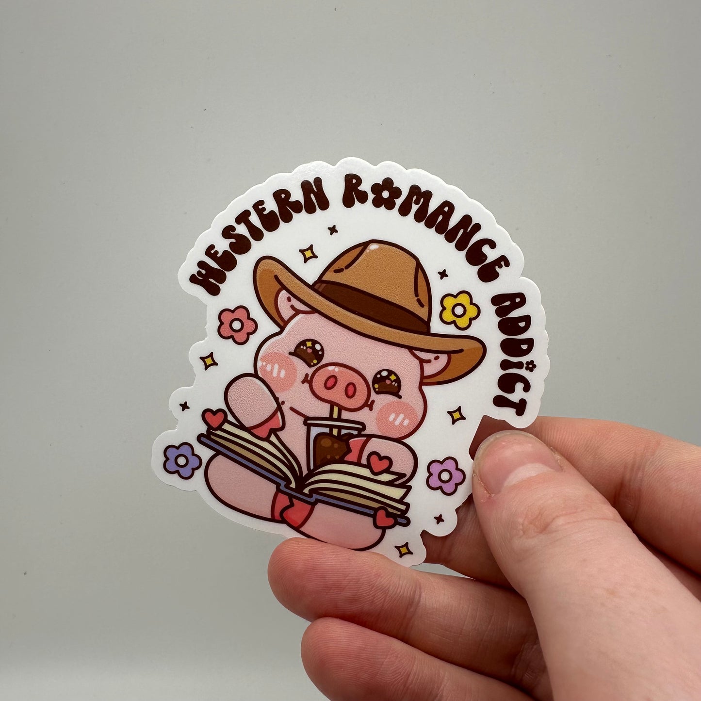 Big Cowboy piggy sticker | coffee sticker | book sticker | western sticker