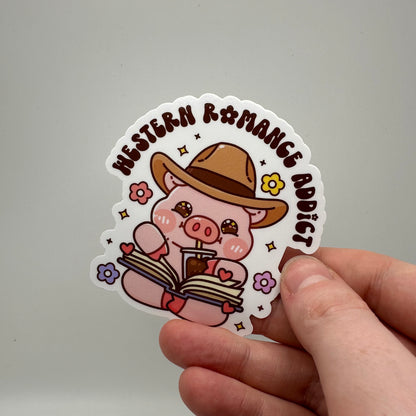 Big Cowboy piggy sticker | coffee sticker | book sticker | western sticker