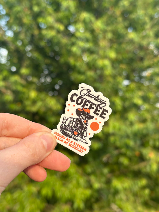 Cowboy coffee sticker