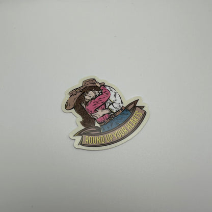 Round up your hearts sticker | done and dusted sticker | book sticker | western sticker