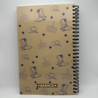 Neutral boots and cowboy hat western college lined Notebook | 5.5x8.5” A5 notebook