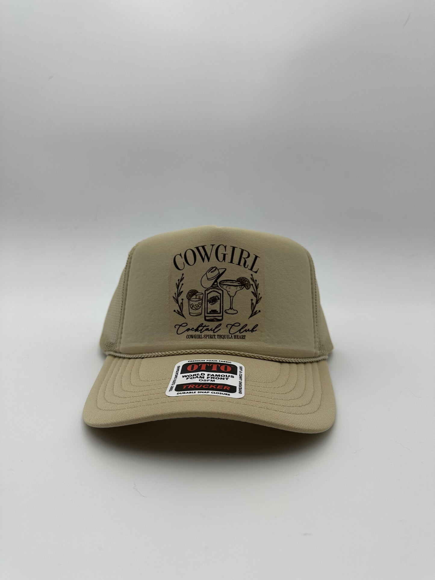 Cowgirl cocktail club trucker hat