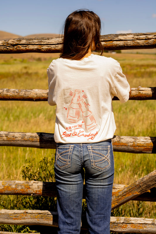 Here for the beer and cowboys light tee
