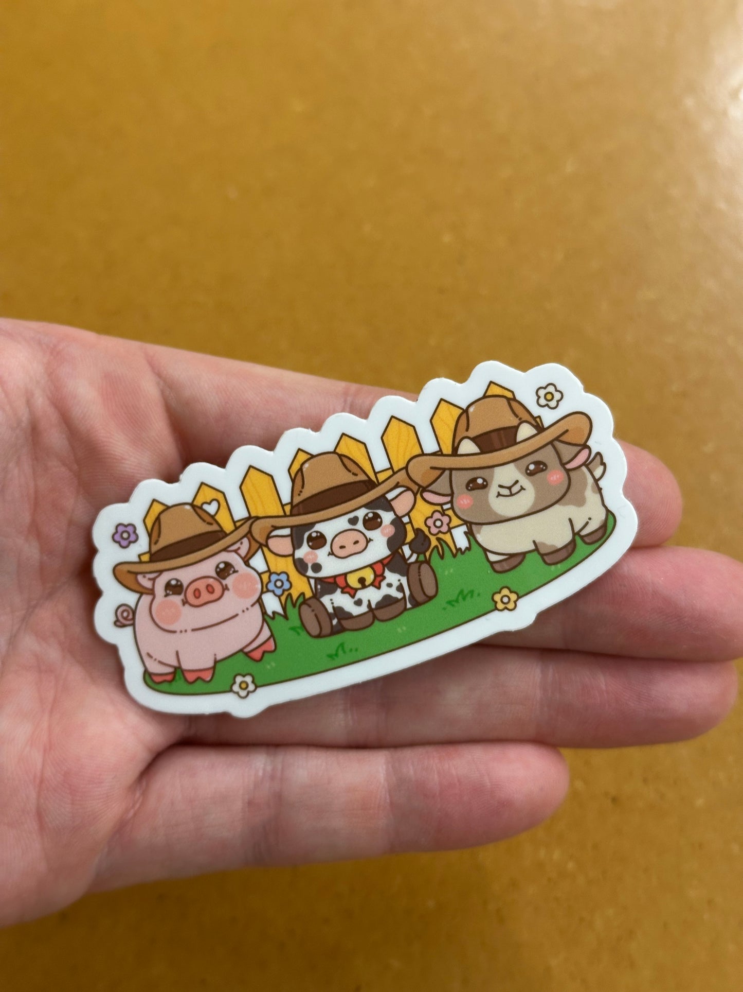 Cowboy animals sticker