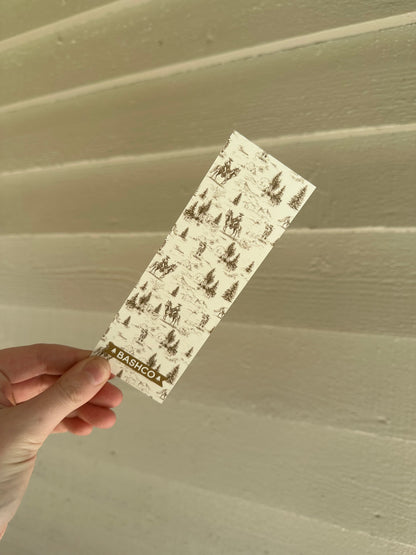 Golden Cowboy Western Bookmark – Rustic Rodeo Scene Reading Accessory