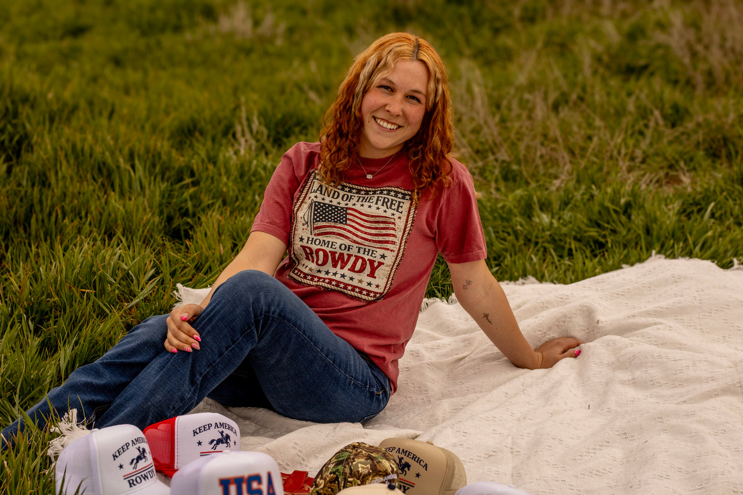 Land of the Free Home of the Rowdy Comfort Colors Tee | Patriotic Western Shirt | Vintage Americana Graphic Tee