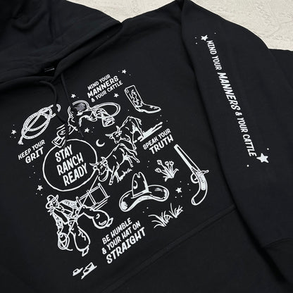 Mind Your Manners Western Graphic Hoodie | Stay Ranch Ready Pullover