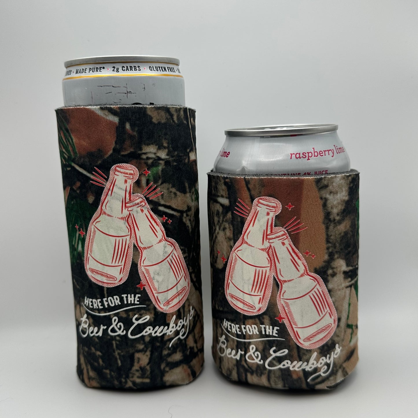 Beer and cowboys camo beer sleeve