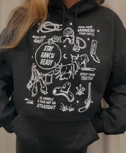Mind Your Manners Western Graphic Hoodie | Stay Ranch Ready Pullover