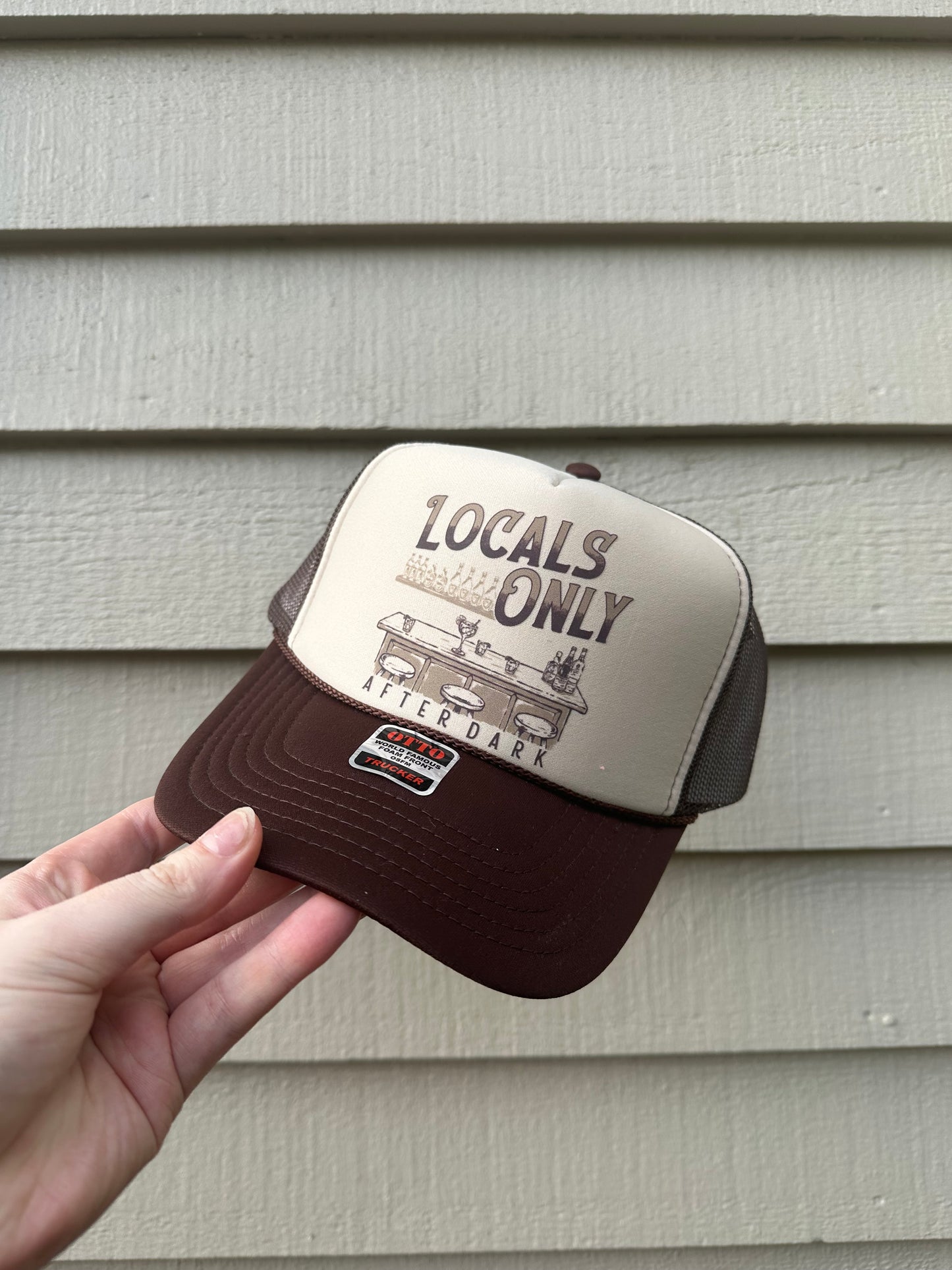Locals Only After Dark Foam Trucker Hat | Vintage Dive Bar Snapback