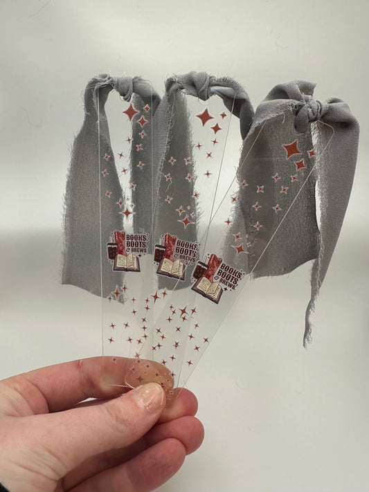 Books Boots and Brews Acrylic Bookmark | Western Bookmark