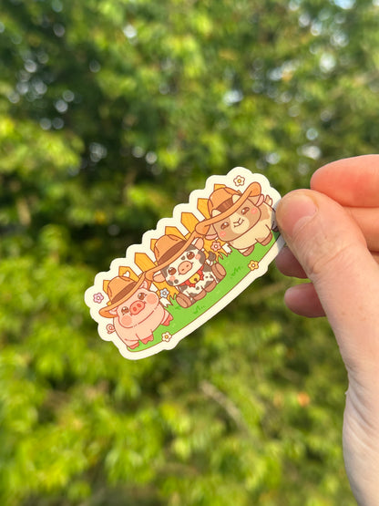 Cowboy animals sticker