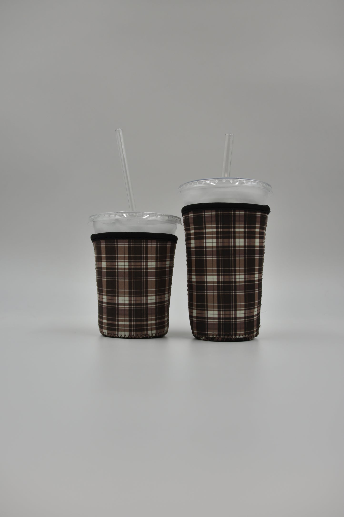 Plaid Coffee Sleeve | Reusable Neoprene Iced Coffee Cup Cover 16-24oz Cowboy Print Eco-Friendly Insulator for Grande & Venti Cups
