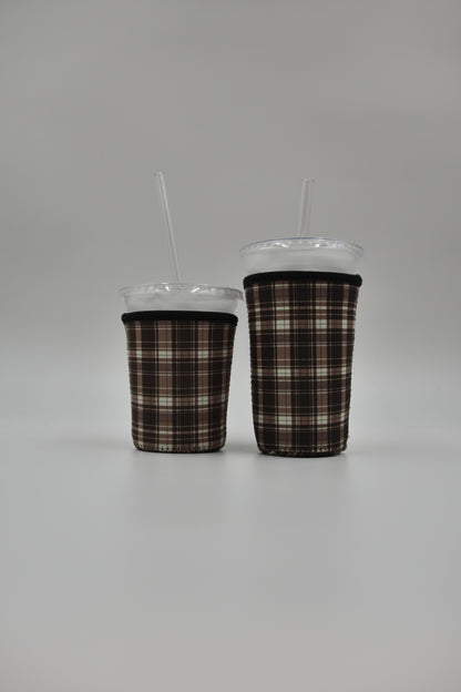 Plaid Coffee Sleeve | Reusable Neoprene Iced Coffee Cup Cover 16-24oz Cowboy Print Eco-Friendly Insulator for Grande & Venti Cups