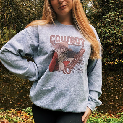 Cowboy Christmas Crewneck – Western Holiday Sweatshirt (Gildan)