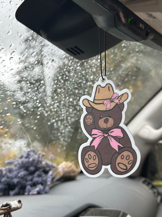 Cowboy teddy bear car air freshener | western car air freshener