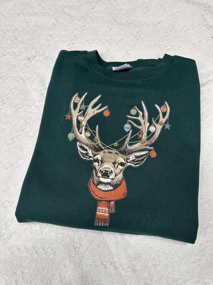 Elk Christmas crew | Vintage Christmas Crewneck Sweatshirt