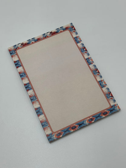 Blue Aztec post-it note pad | western todo list