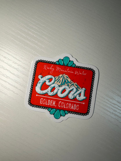 Turquoise Coors Sticker