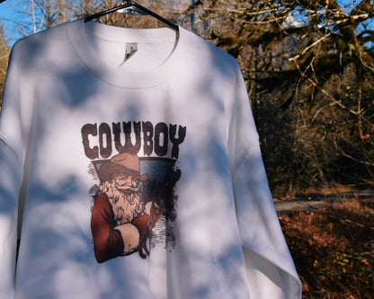Cowboy Christmas Crewneck – Western Holiday Sweatshirt (Gildan)