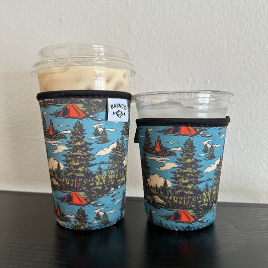 Camping Coffee Sleeve | PNW trees Coffee Koozie