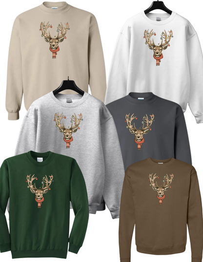 Elk Christmas crew | Vintage Christmas Crewneck Sweatshirt