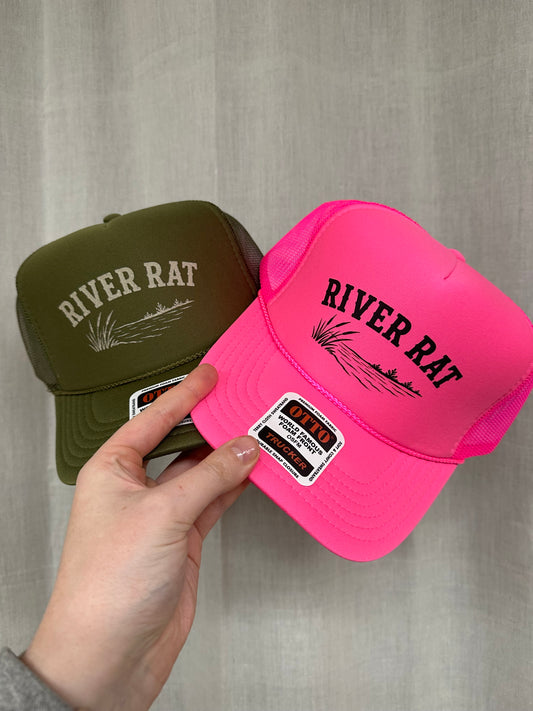 River Rat Foam Trucker Hat | Vintage Fishing & Lake Hat