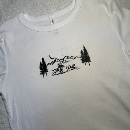 Mountain roping baby tee