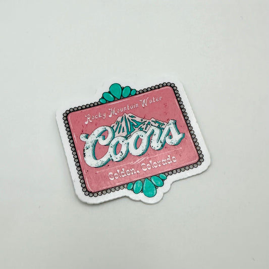 Pink turquoise Coors stickers