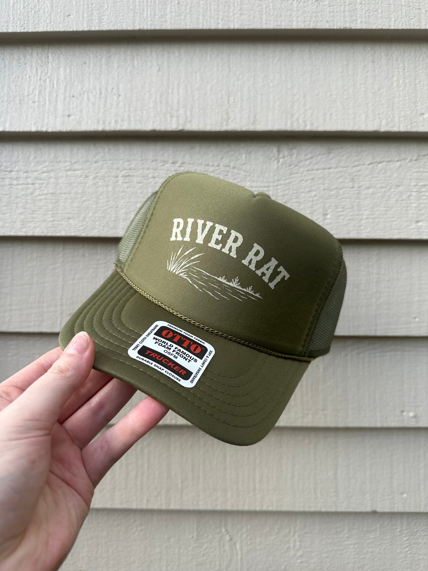 River Rat Foam Trucker Hat | Vintage Fishing & Lake Hat