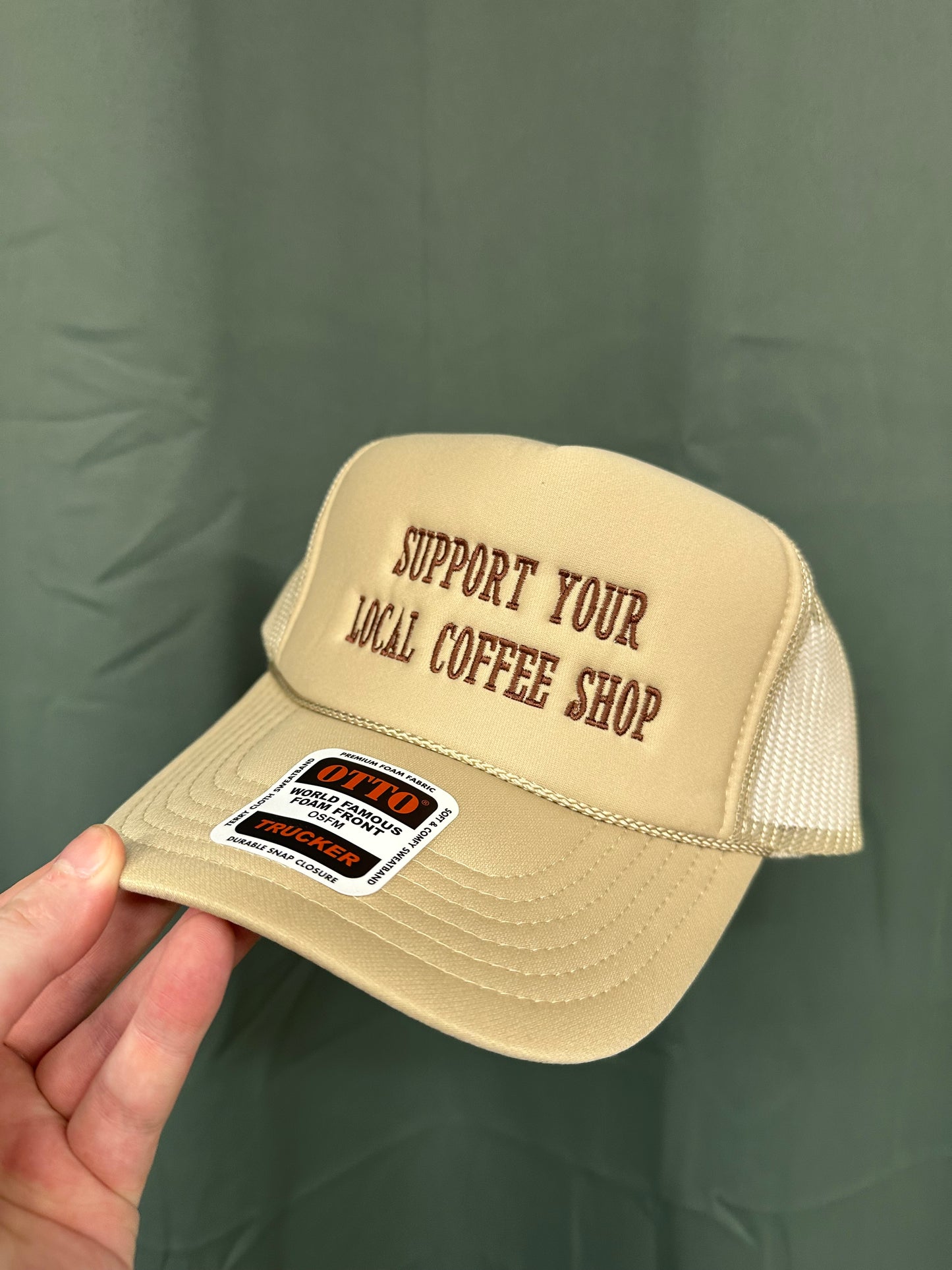 Support Your Local Coffee Shop Embroidered Trucker Hat