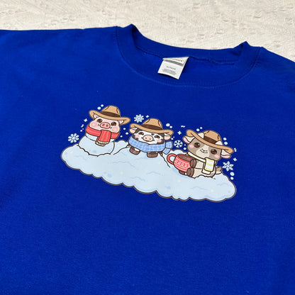 Winter farm animals crewneck | Cowboy Christmas sweatshirt