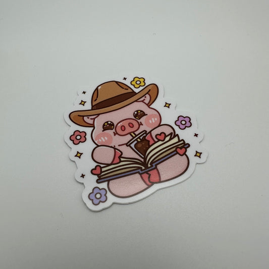 Cowboy piggy sticker | coffee sticker | book sticker | western sticker