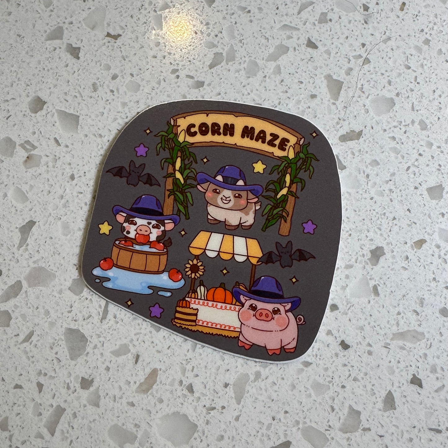 Cowboy farm animal fall sticker