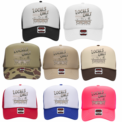 Locals Only After Dark Foam Trucker Hat | Vintage Dive Bar Snapback