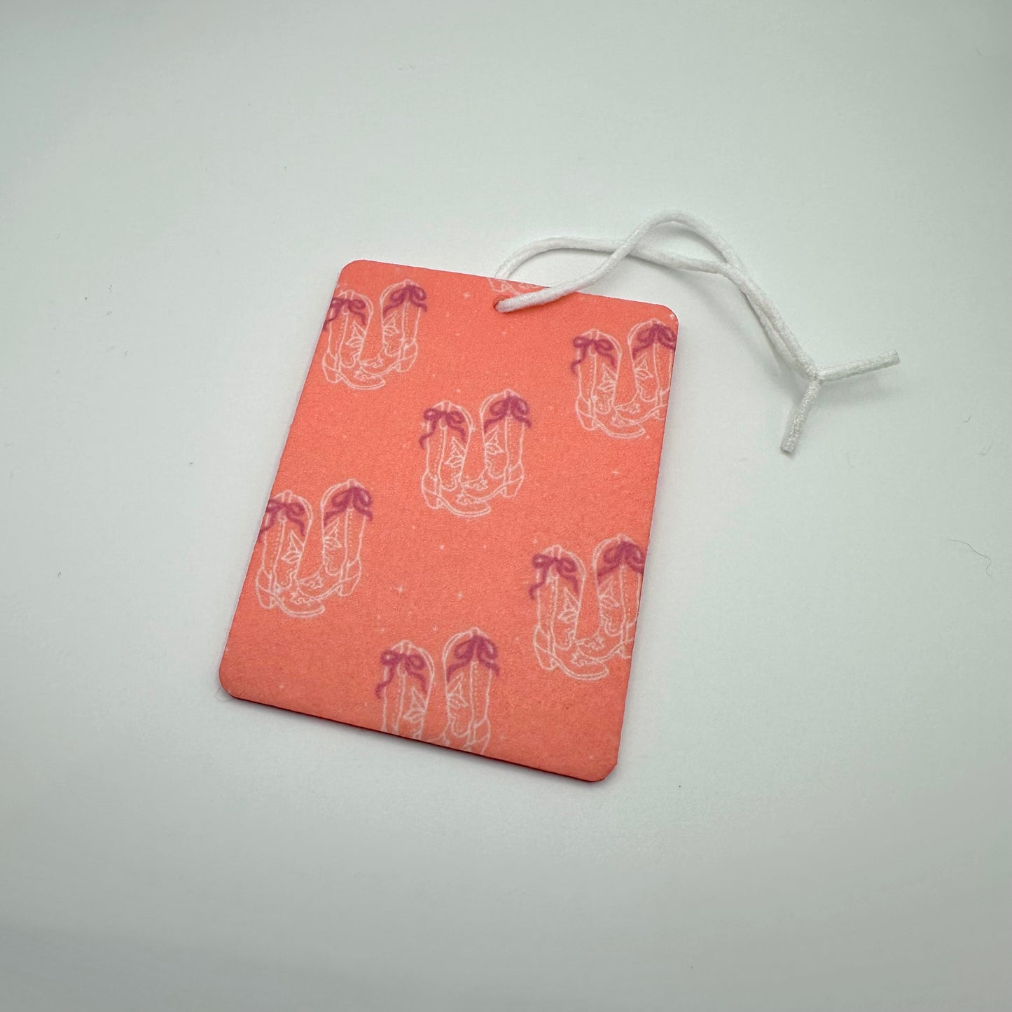 Pink bow boots car air freshener | western air freshener