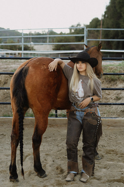 Here for the beer and cowboys dark tee