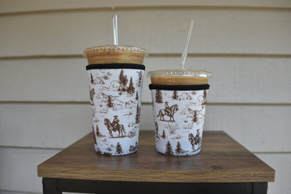 Western Cowboy Coffee Sleeve | Reusable Neoprene Iced Coffee Cup Cover (16–24oz)