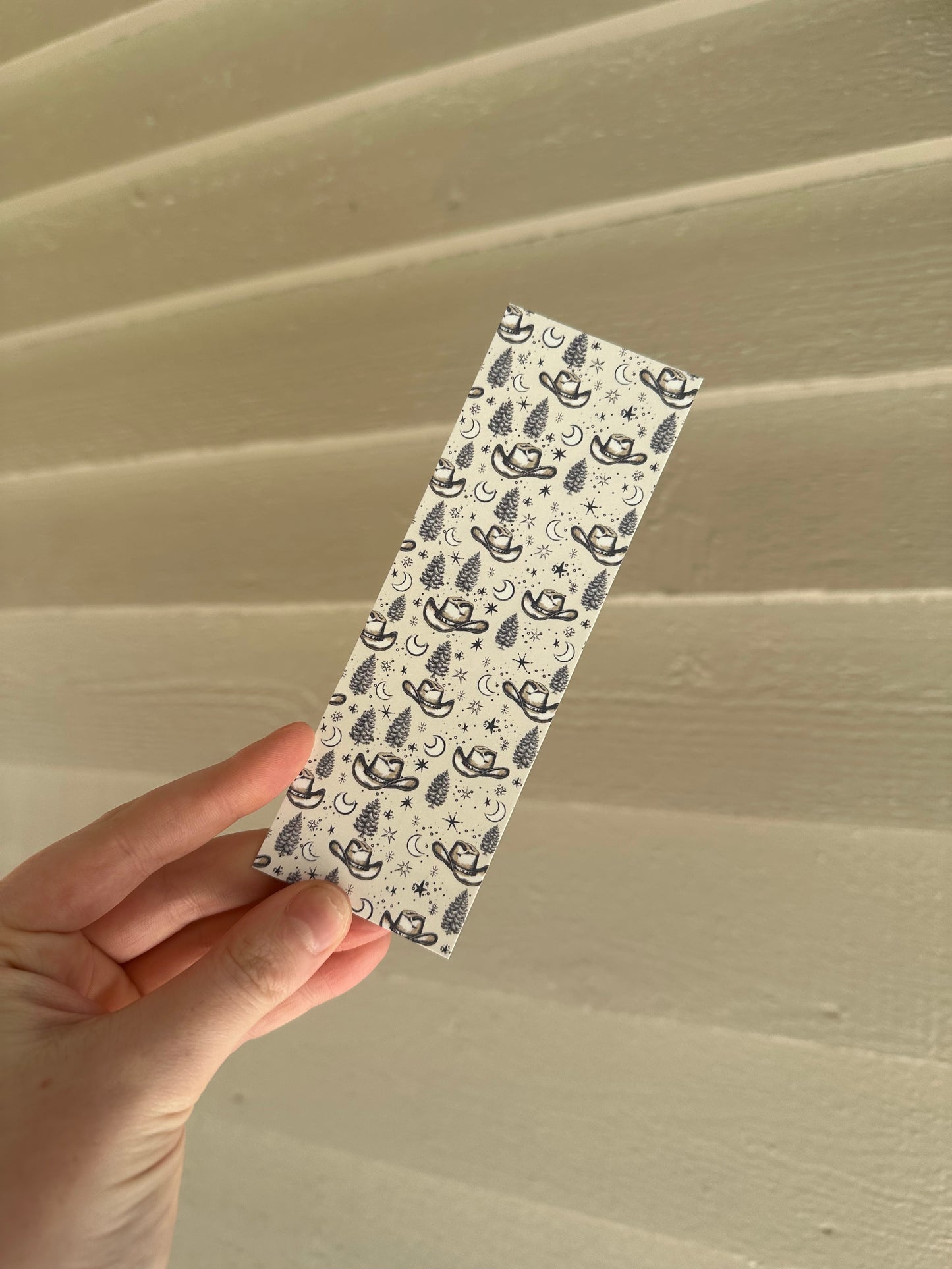 Midnight Cowboy Western Bookmark – Starry Night Forest Design for Book Lovers