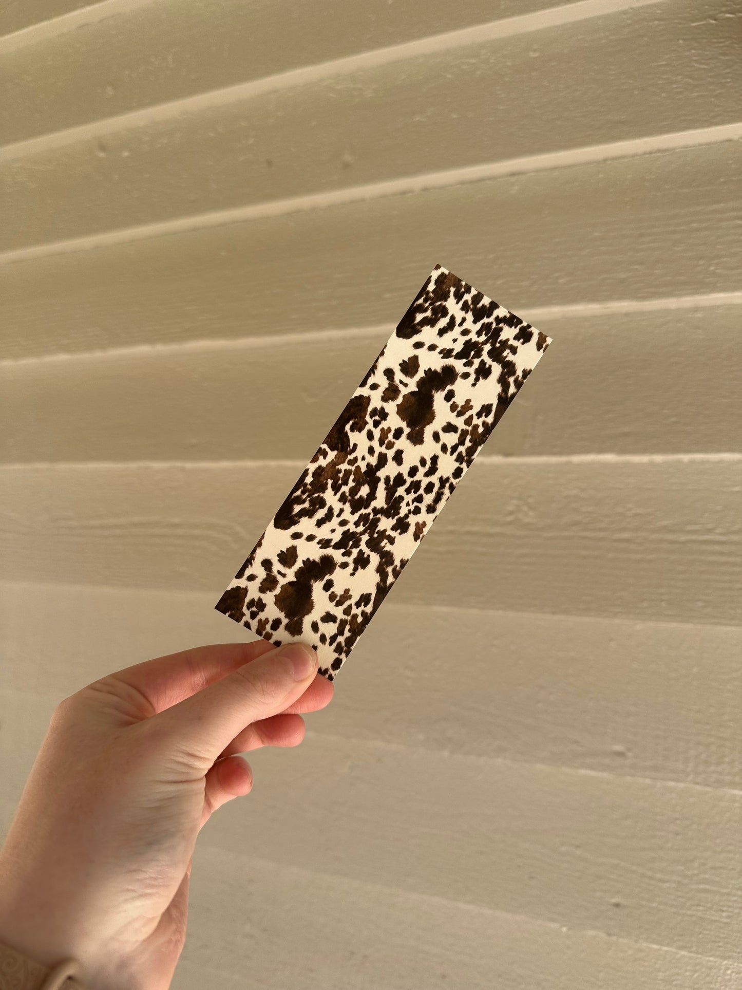 Brown Cowprint Western Bookmark – Rustic Ranch Cowhide Reading Accessory