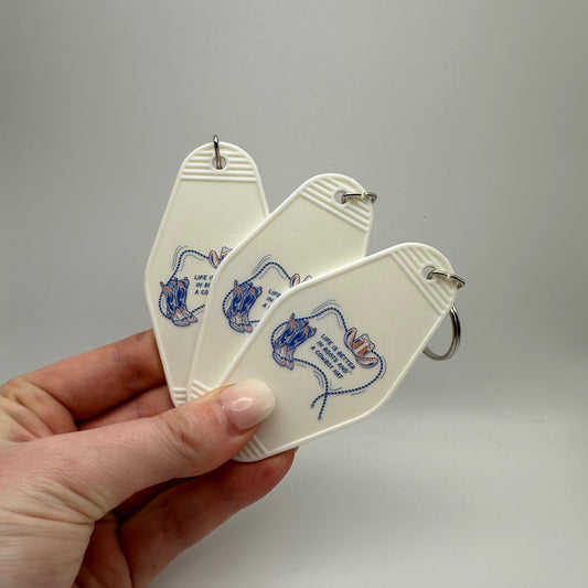 Boots and hat motel keychain | western keychain