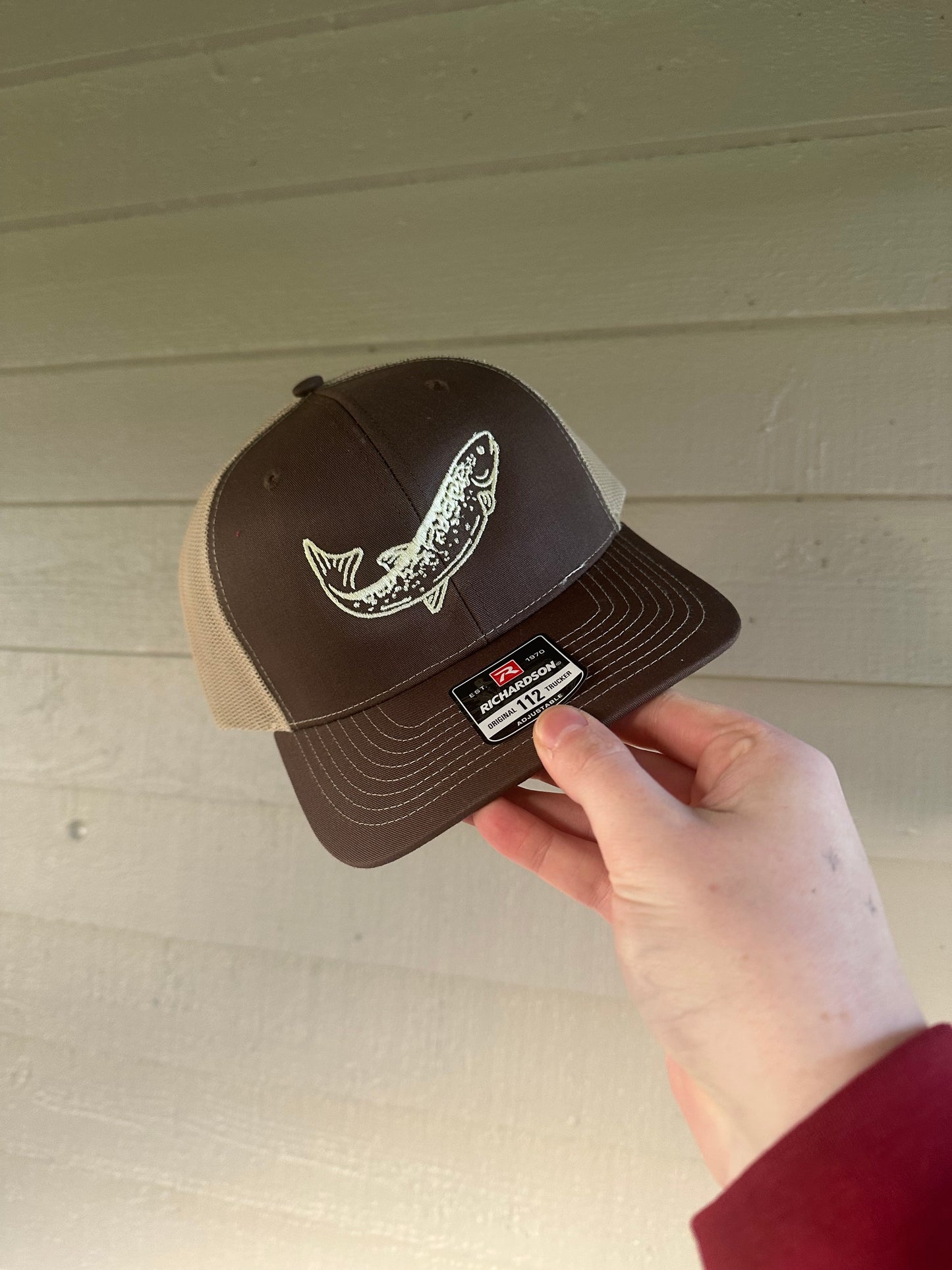 Fish Embroidered Trucker Hat | Otto & Richardson 112