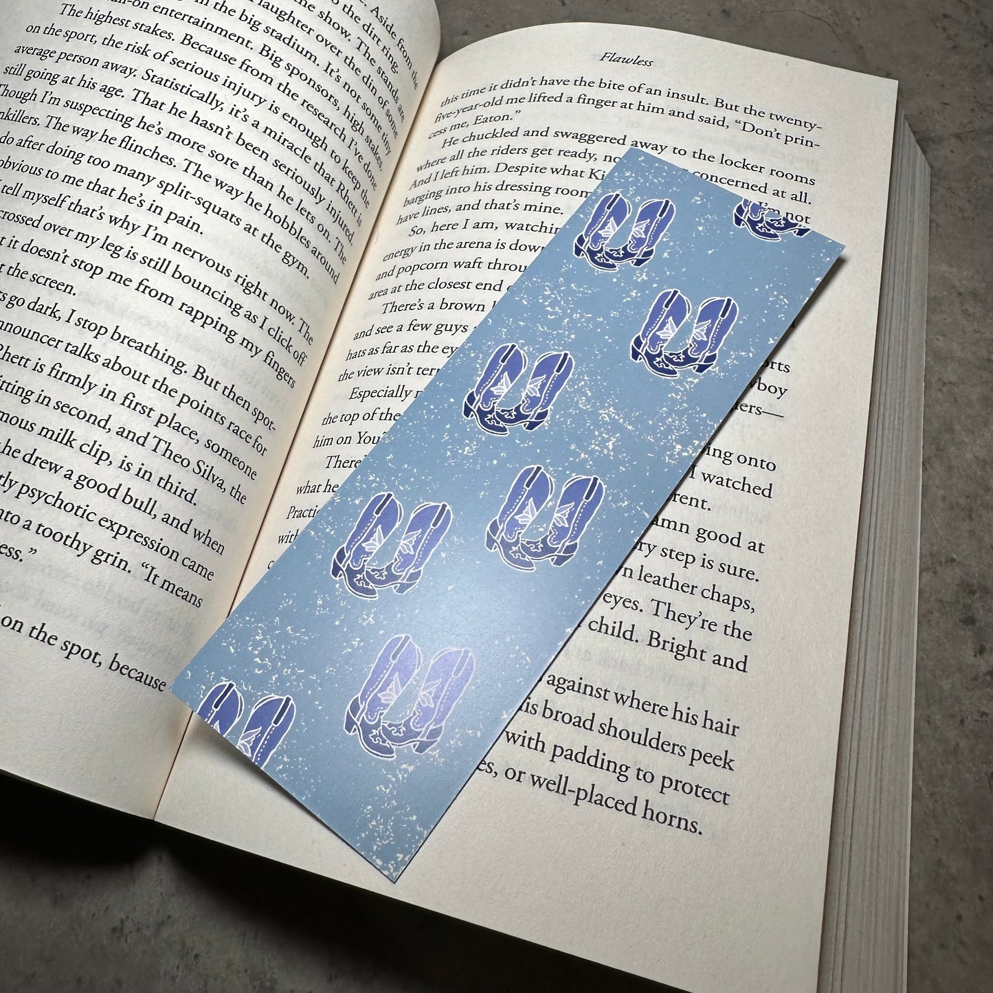 Blue Boots Paper Bookmark | Western Bookmark