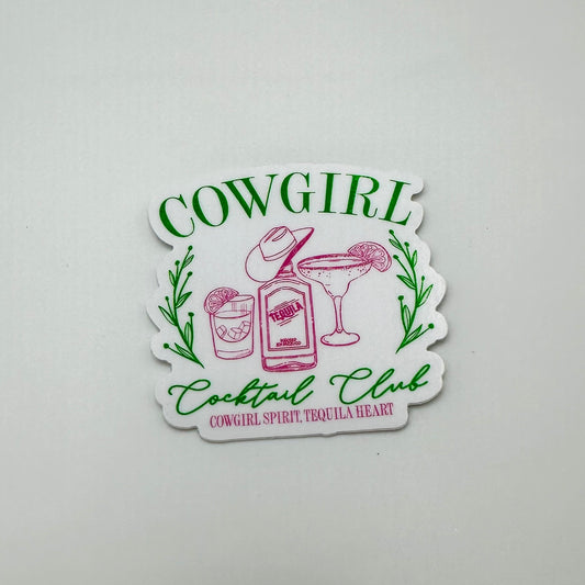 Cowgirl cocktails club sticker