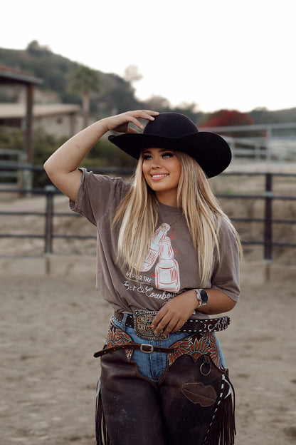 Here for the beer and cowboys dark tee