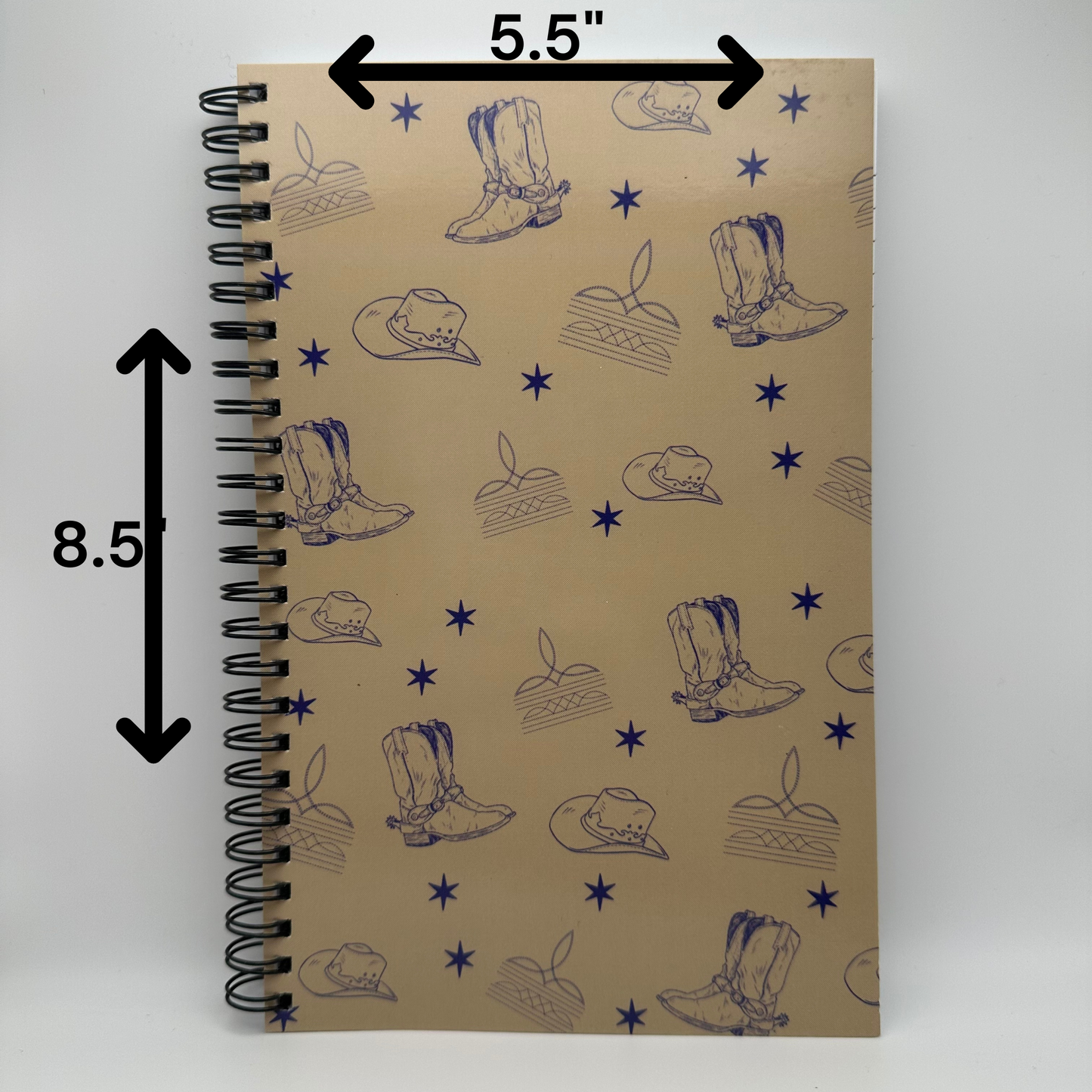 Neutral boots and cowboy hat western college lined Notebook | 5.5x8.5” A5 notebook