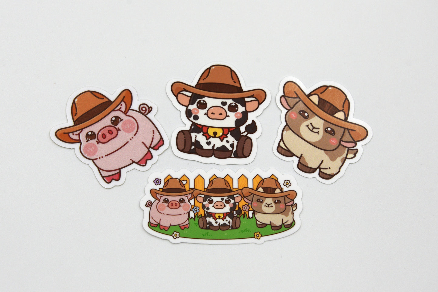 Cowboy Farm Animal Sticker Pack | Western sticker pack