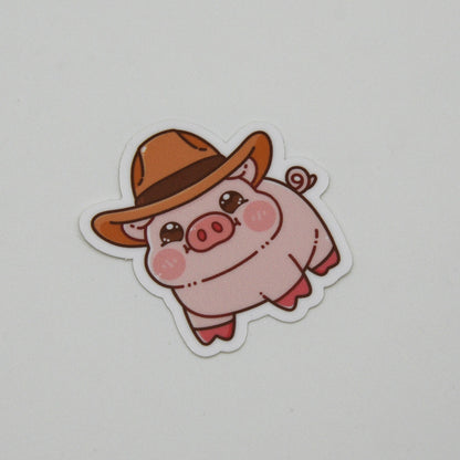 Cowboy piggy sticker